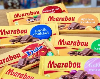 Tablettes de chocolat suédois Marabou 200 g, chocolat de Suède, Marabou Mjölkchoklad, fika suédois, godis suédois, Marabou Chocolate Sweden