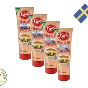 KAVLI Original Amerikansk Dressing 4x 230g - Creamy Swedish Hamburger Dressing