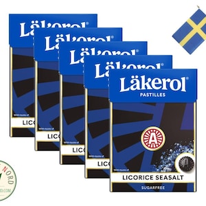 5x LÄKEROL Licorice Sea Salt Big Pack Halstablett 75g - Swedish Pastilles Sweets