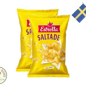 ESTRELLA Potatischips Saltade 275g x 2 - Classic Swedish Crispy Potato Chips