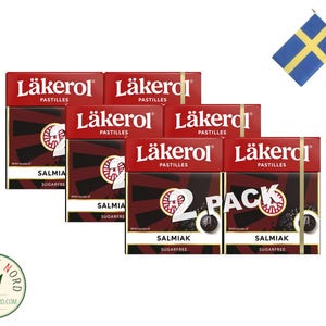 3x LÄKEROL Salmiak Pastilles 2p/50g - Swedish Quality Salty Licorice Candy