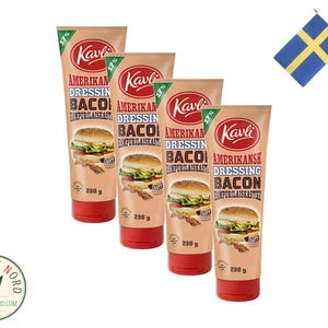 4x Kavli Amerikansk Dressing Bacon 230g - Cremiges Lieblingsdressing