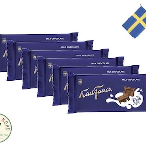 Fazer Karl Fazer Milk Chocolate Bar 6x 145g - Classic Swedish Quality Chocolates