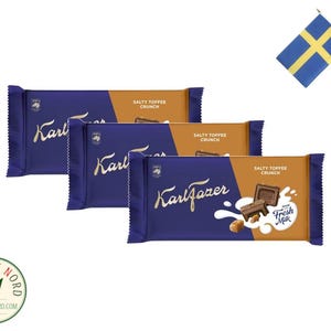 3x Karl Fazer Salty Toffee Crunch Chokladkaka - 145g, Swedish Chocolate Delight