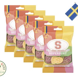 CANDY PEOPLE S-märke Supersurt Swedish Candy 80gx5