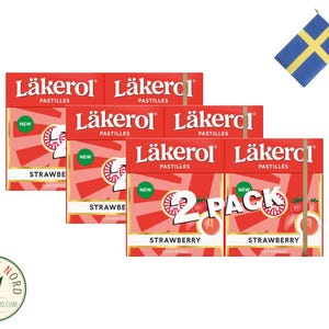 3x LÄKEROL Strawberry Classic Pastilles 2p - Swedish Quality Candy