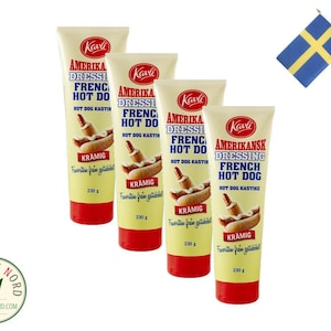 KAVLI French Hot Dog Dressing: Cremige Senf Curry Geschmack (4x 230g)