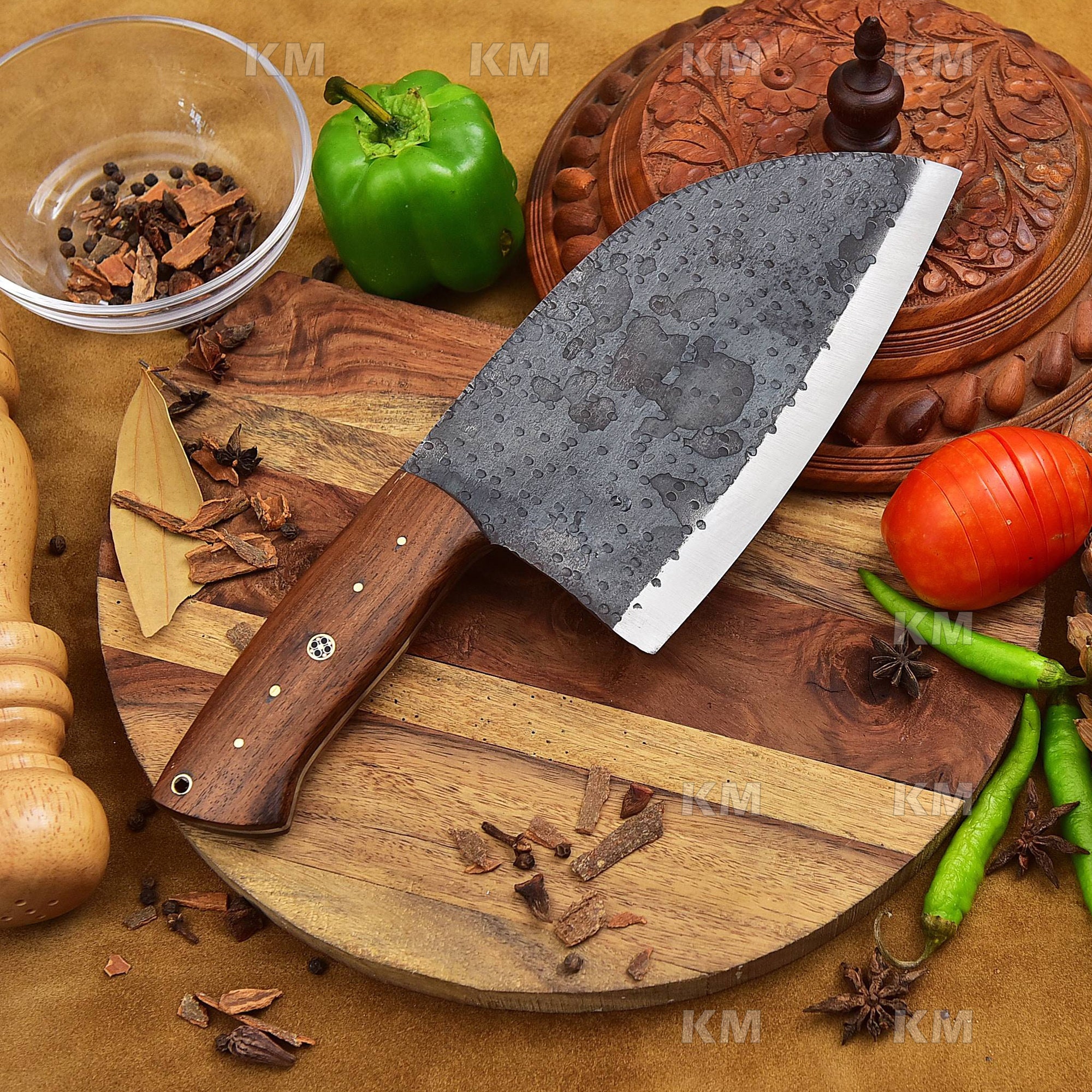 SERBIA KNIFE / Custom Handmade Cleaver Best for Outdoor Cooking Kitchen