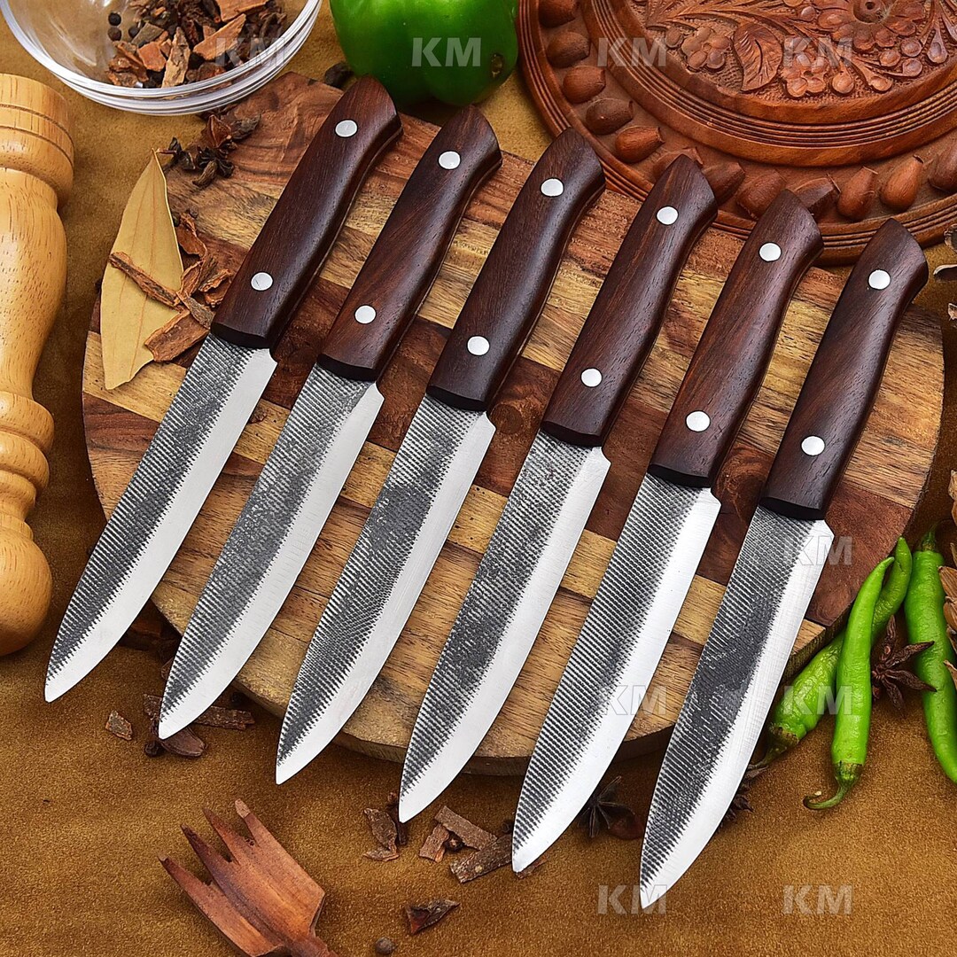 6 Piece Personalized Steak Knife Set, Engraved Steak Knives Bride to Be