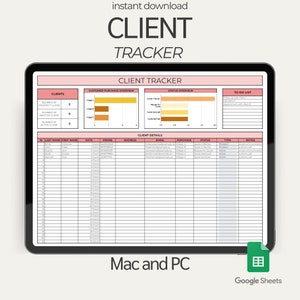 Client Tracker | CRM Customer | Client Sheet | Google Spreadsheets | Business Template | Client Tracker Sheets | Client Management