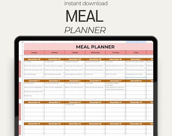 Meal Planner | Google Spreadsheets | Digital Planner