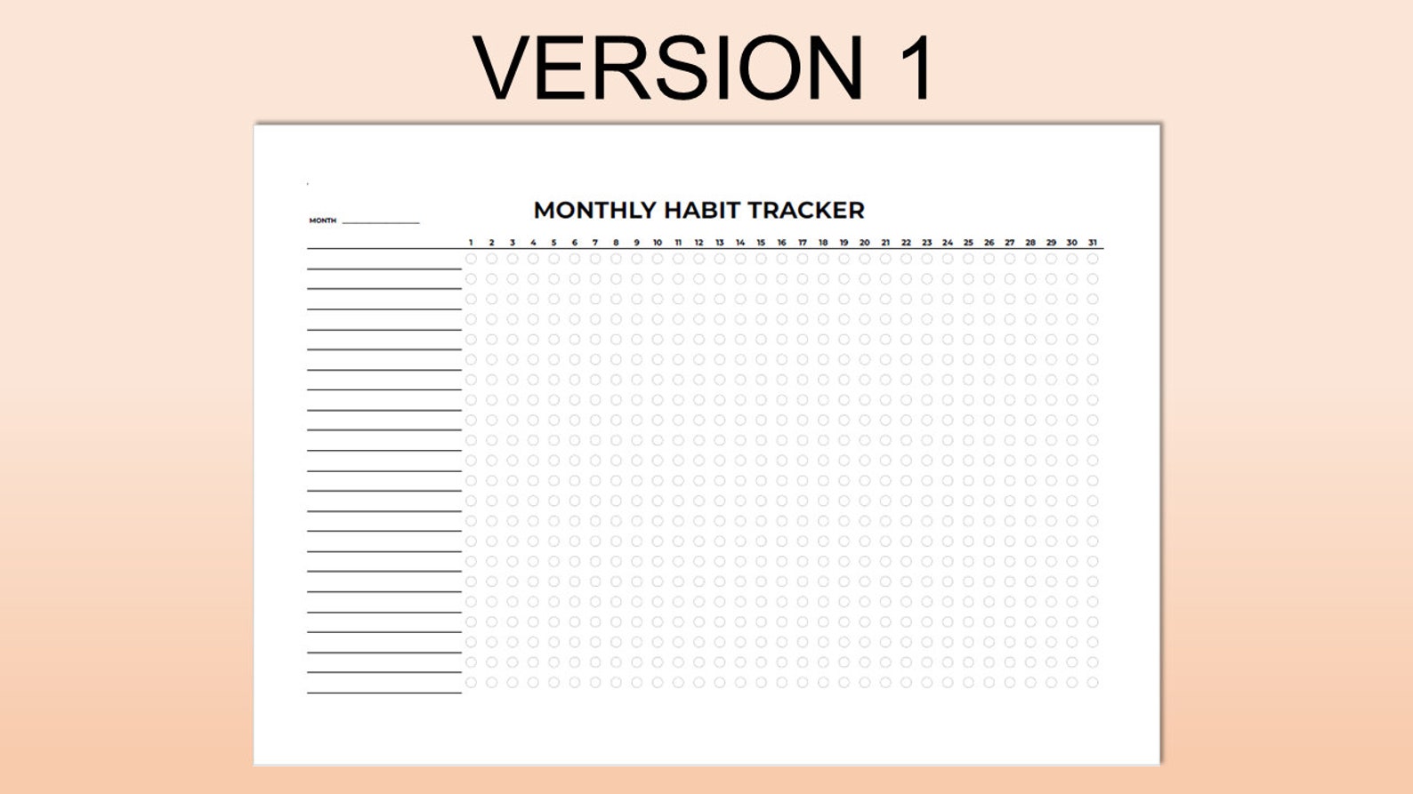 Printable Monthly Habit Tracker Monthly Habit Tracker Habit Tracker A4 Printable Monthly Habit Tracker Monthly Habit Tracker Habit Tracker A4
