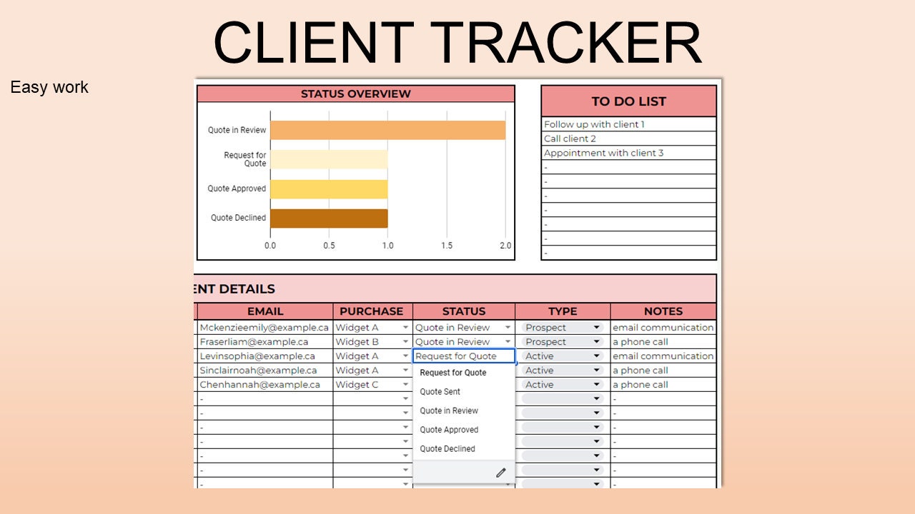 Client Quicksheet Client Tracker | CRM Customer | Client Sheet | Google Spreadsheets ...