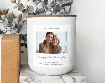 Personalized Photo Gift For Mom, Soy Candle Gift Box, Custom Birthday Present For Mum, Gifts For Her, Nana Grandma Gift, Mother's Day Gift