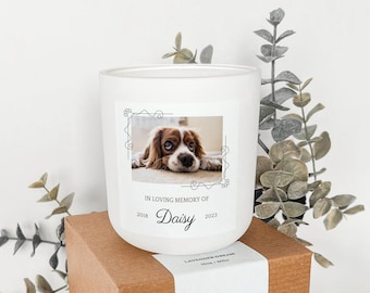 Personalized Pet Loss Candle, Dog Memorial Gift, Pet Sympathy, Cat Remembrance, In Loving Memory Candle, Soy Photo Candle, Christmas Gift