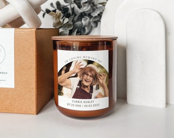 Custom Photo Memorial Candle, In Loving Memory Gift, Loss of Loved One, Condolence Gift, Funeral Keepsake Remembrance Candle, Christmas Gift
