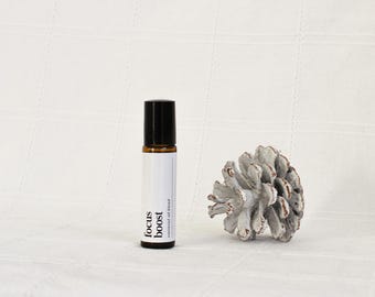 Focus Boost Essential Oil Roller, Lemon Aromatherapy Roll-on, Study Clarity, Rosemary Peppermint, Uplifting Oil Blend,Christmas Gift For Her
