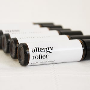Allergy Essential Oil Roller, Lemon Aromatherapy Roll-on, Natural Self Care, Tea Tree Peppermint, For Seasonal Allergies, Christmas Gift