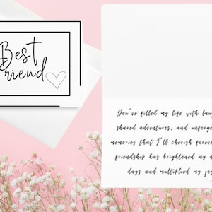 Bester Freund Grußkarte - Freundschaft in allen Stadien - Freund Geburtstagskarte - Beste Freunde für immer Karte - Sentimentale Karte für Freund