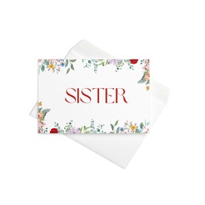 Carte de voeux soeur - carte d'anniversaire soeur - meilleure carte soeur - joyeux anniversaire soeur