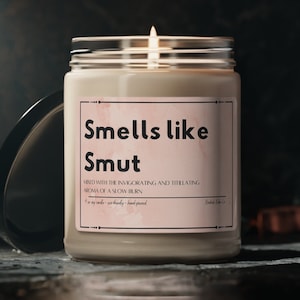 Smells Like Smut Candle: Funny Gift for Book Lover