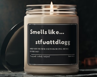 Świeca STFUATTDLAGG: Zabawny prezent książkowy o charakterze sprośnym