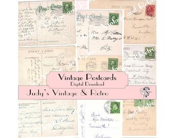 Antique Handwritten Postcards 1909-1920s – Printable Ephemera (Digital Download)