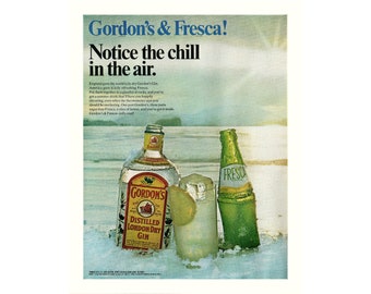 Vintage Gordon's Gin & Fresca Ad - 1969 Magazine Print (Digital Download)