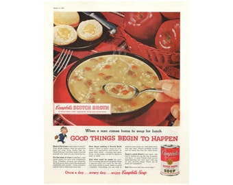Vintage 1960 Campbell's Soup Ad - Scotch Broth Print (Digital Download)