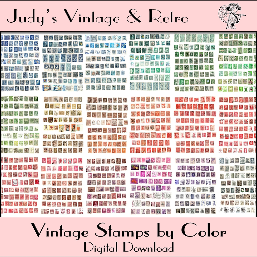 1000+ Vintage Postage Stamps – Printable Ephemera for Collage ...