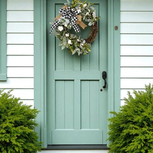 BESTSELLER Farmhouse Wreath, Lamb’s Ear Wreath, Farmhouse Wall Decor, Greenery Wreath, Wreath for Front Door, All Seasons Wreath,