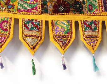 Door Decor Topper, 1 & 2 Meter Toran, Boho Deco, Colorful Toran, Handmade Door Valance, Window Décor Hippie Wall Hanging