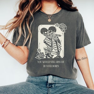 Miss Me In Your Bones T-Shirt, Halloween Tshirt, Skeleton Halloween Tee, Fall Tshirt, Halloween Gift, Cute Skeleton Love, Lyrics TShirt