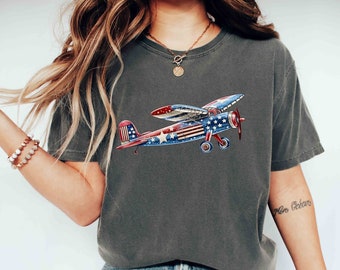 Pilot Gift Shirt Patriotic Aviation Plane On American Flag Pilot Gift Shirt Patriotic Aviation Plane On American Flag