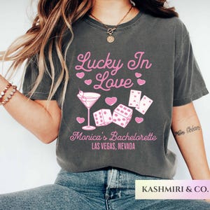 Las Vegas Bachelorette Shirts Lucky In Love Bride Feeling Lucky Girls Trip Martini Tini Bach Trip Tee, Vegas Wedding Bridesmaids Gifts Bach