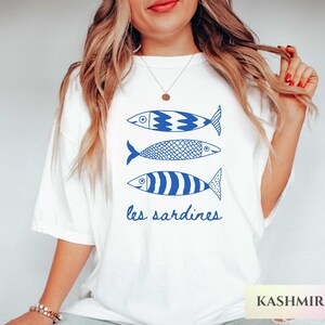 Sardines Shirt, Tinned Fish TShirt, Portugal T-shirt, Retro Sardine, Coastal Aesthetic, Travel Europe Fish Lover Tee Gift Tin Fish Party Tee