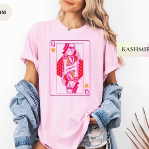 Camiseta de reina de corazones con champán, regalo para el día de la madre, regalo de San Valentín, camiseta retro de mejor amiga para mujer, camiseta feminista Be My Valentine