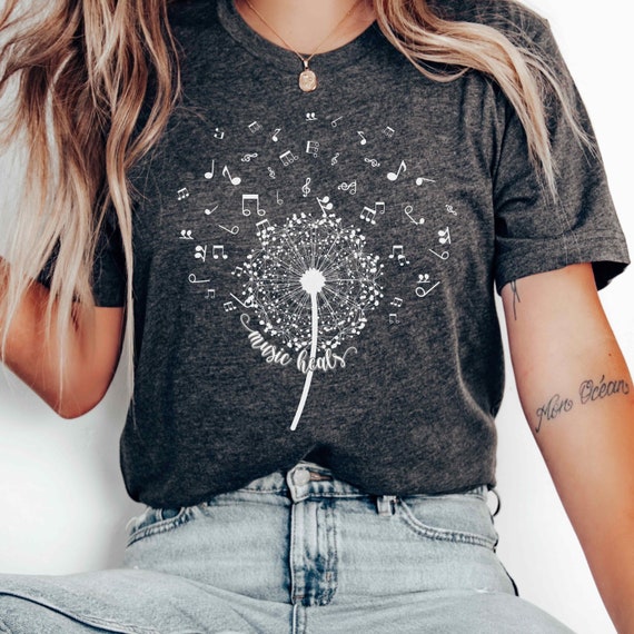 Dandelion Shirt Music Note Shirt Music Lover Tshirt Dandelion Shirt Music Note Shirt Music Lover Tshirt