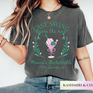 Personalized Bachelorette Pickleball Last Swing Before the Ring Shirts Bridal Shower Custom Bride Tee Bridesmaids Coquette Bach Party Gift