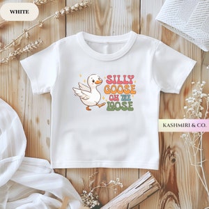 Silly Goose On The Loose Infant Shirt, Funny Farm Animal Baby Tee, For Boys and Girls Gift, Boho Natural Cute Baby TShirt, Playdate Tee