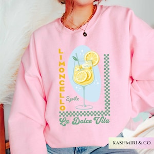 Limoncello La Dolce Vita Lemon Italy Sweatshirt Y2K Summer Vacation Tomato Girl Island Ocean Coastal Granddaughter Amalfi Coast Sweater Gift