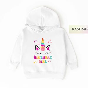 Birthday Girl Unicorn Toddler Sweatshirt, Birthday Baby Hoodie Girls Bday Party Kids Gift Ideas for Birthday Girl Daughter Birthday Unicorn