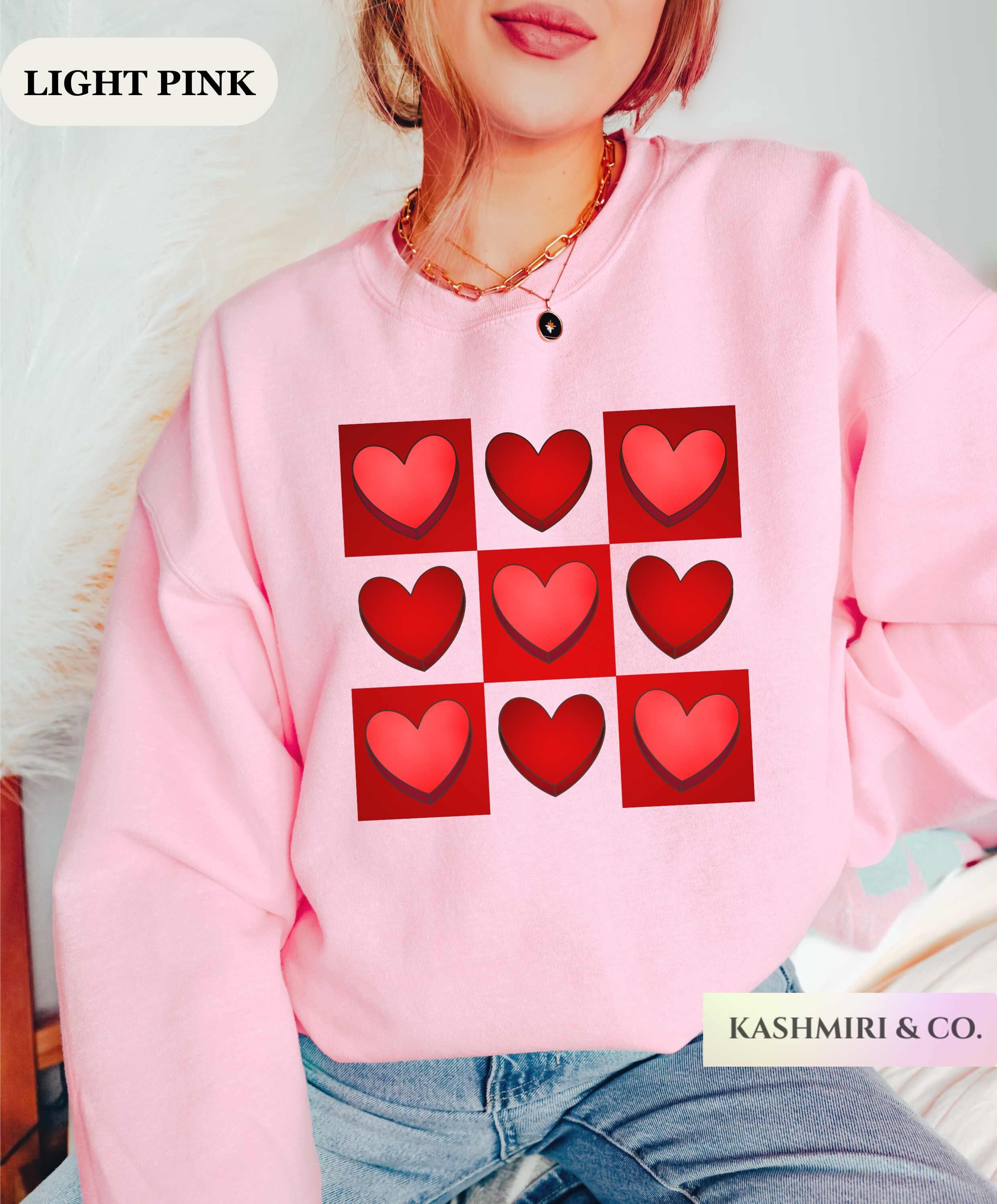 Retro Valentine Checkered Heart Love Yourself Sweatshirt