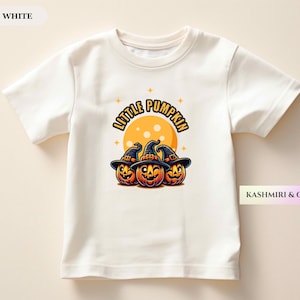 Little Pumpkin Toddler Shirt - Halloween Kids Shirt - Retro Boho Natural Toddler Tee Spooky Pumpkins Trick Or Treat Baby Tee Cute Pumpkin
