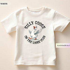 Silly Goose On The Loose Toddler Shirt, Funny Farm Animal Tee, For Boys and Girls Gift, Boho Natural Toddler Baby TShirt, Playdate Tee