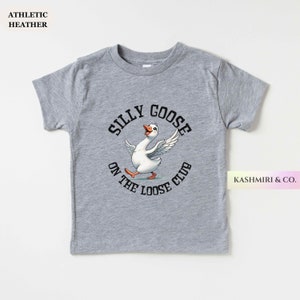 Silly Goose On The Loose Toddler Shirt, Funny Farm Animal Tee, For Boys and Girls Gift, Boho Natural Toddler Baby TShirt, Playdate Tee
