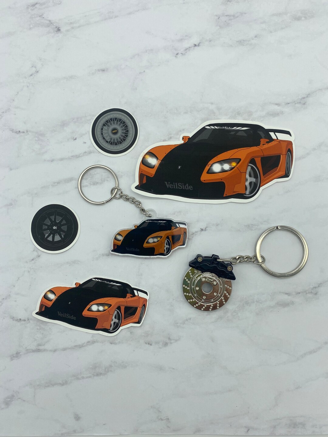 F&F Tokyo Drift Car Keychain and Sticker Bundle - Etsy