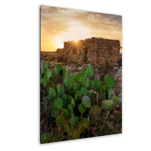 Terlingua Geisterstadt Alte Ruine Sonnenuntergang Kaktus Big Bend Kunstdruck Texas Desert Art Poster Home Decor Southwestern Home Wandkunst