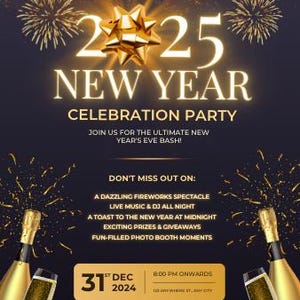 Editable New Years Eve Flyer | Party Flyer, NYE Flyer, Hosting Flyer, Party Hosting Flyer, Happy New Year Flyer