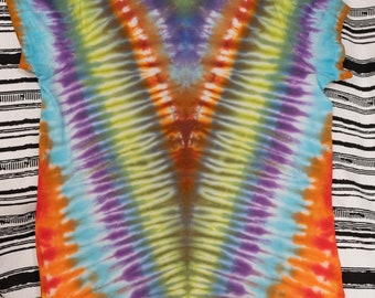 Woman's V-Neck Tie Dyed T-shirt (XL)